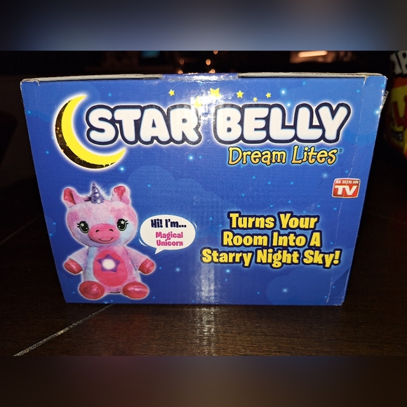 NIB-Ontel Star Belly Dream Lites Stuffed Animal Night Light Magical Pink Unicorn - Picture 4 of 8